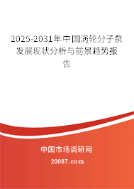 2025-2031年中国涡轮分子泵发展现状分析与前景趋势报告
