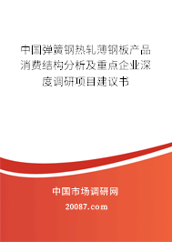 中国弹簧钢热轧薄钢板产品消费结构分析及重点企业深度调研项目建议书