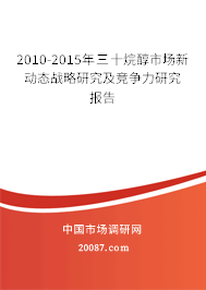 2010-2015年三十烷醇市场新动态战略研究及竞争力研究报告