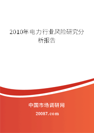 2010年电力行业风险研究分析报告