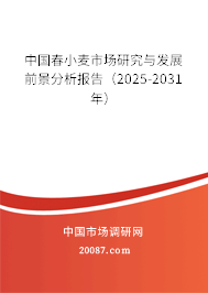 中国春小麦市场研究与发展前景分析报告(2025-2031年) 中国春小麦市场研究与发展前景分析报告(2025-2031年)