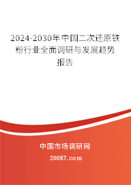 2024-2030年中国二次还原铁粉行业全面调研与发展趋势报告 2024-2030年中国二次还原铁粉行业全面调研与发展趋势报告