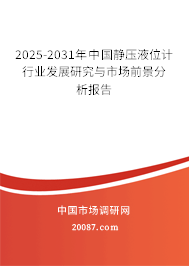 2025-2031年中国静压液位计行业发展研究与市场前景分析报告 2025-2031年中国静压液位计行业发展研究与市场前景分析报告
