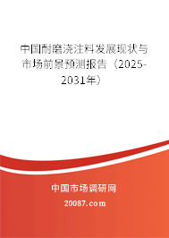中国耐磨浇注料发展现状与市场前景预测报告(2025-2031年) 中国耐磨浇注料发展现状与市场前景预测报告(2025-2031年)