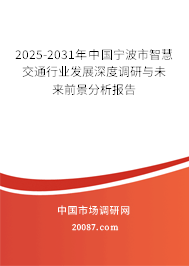 2025-2031年中国宁波市智慧交通行业发展深度调研与未来前景分析报告