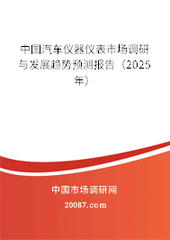 中国汽车仪器仪表市场调研与发展趋势预测报告(2025年) 中国汽车仪器仪表市场调研与发展趋势预测报告(2025年)