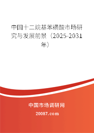 中国十二烷基苯磺酸市场研究与发展前景（2025-2031年）