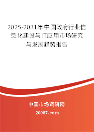 2025-2031年中国政府行业信息化建设与IT应用市场研究与发展趋势报告 2025-2031年中国政府行业信息化建设与IT应用市场研究与发展趋势报告