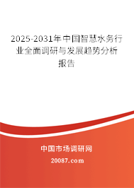2025-2031年中国智慧水务行业全面调研与发展趋势分析报告