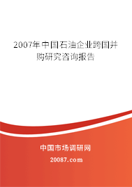 2007年中国石油企业跨国并购研究咨询报告