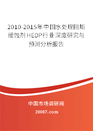 2010-2015年中国水处理阻垢缓蚀剂HEDP行业深度研究与预测分析报告 2010-2015年中国水处理阻垢缓蚀剂HEDP行业深度研究与预测分析报告