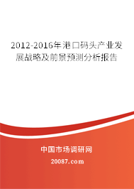 2012-2016年港口码头产业发展战略及前景预测分析报告