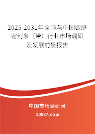 2025-2031年全球与中国嵌缝密封条(带)行业市场调研及发展前景报告 2025-2031年全球与中国嵌缝密封条(带)行业市场调研及发展前景报告