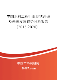 中国水利工程行业现状调研及未来发展趋势分析报告（2015-2020）