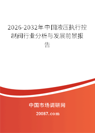 2026-2032年中国液压执行控制阀行业分析与发展前景报告