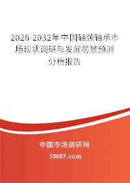 2026-2032年中国轴颈轴承市场现状调研与发展前景预测分析报告