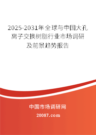 2025-2031年全球与中国大孔离子交换树脂行业市场调研及前景趋势报告