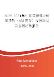 2025-2031年中国等温淬火球墨铸铁（ADI铸铁）发展现状及前景趋势报告