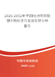 2026-2032年中国电池用碳酸锂市场现状与发展前景分析报告