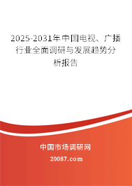 2025-2031年中国电视、广播行业全面调研与发展趋势分析报告