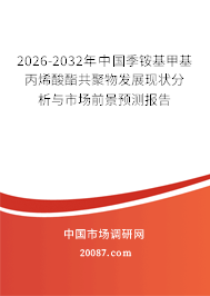 2026-2032年中国季铵基甲基丙烯酸酯共聚物发展现状分析与市场前景预测报告