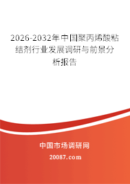 2026-2032年中国聚丙烯酸粘结剂行业发展调研与前景分析报告