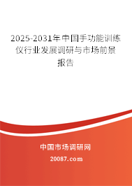 2025-2031年中国手功能训练仪行业发展调研与市场前景报告
