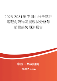 2025-2031年中国小分子抗肿瘤靶向药物发展现状分析与前景趋势预测报告 2025-2031年中国小分子抗肿瘤靶向药物发展现状分析与前景趋势预测报告