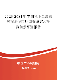 2025-2031年中国地下金属管线探测仪市场调查研究及投资前景预测报告