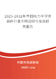 2025-2031年中国电力半导体器件行业市场调研与发展趋势报告