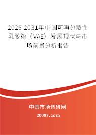 2025-2031年中国可再分散性乳胶粉(VAE)发展现状与市场前景分析报告 2025-2031年中国可再分散性乳胶粉(VAE)发展现状与市场前景分析报告
