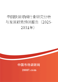 中国快装球阀行业研究分析与发展趋势预测报告（2025-2031年）