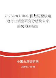 2025-2031年中国数码星级电池行业调查研究分析及未来趋势预测报告