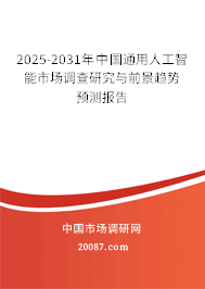 2025-2031年中国通用人工智能市场调查研究与前景趋势预测报告