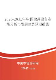 2025-2031年中国完井设备市场分析与发展趋势预测报告