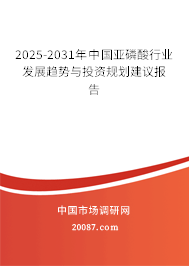 2025-2031年中国亚磷酸行业发展趋势与投资规划建议报告