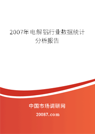 2007年电解铝行业数据统计分析报告