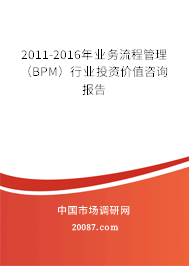 2011-2016年业务流程管理(BPM)行业投资价值咨询报告 2011-2016年业务流程管理(BPM)行业投资价值咨询报告