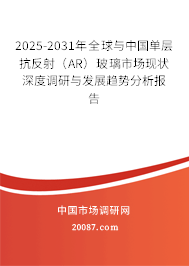 2025-2031年全球与中国单层抗反射（AR）玻璃市场现状深度调研与发展趋势分析报告