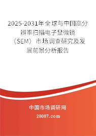 2025-2031年全球与中国高分辨率扫描电子显微镜（SEM）市场调查研究及发展前景分析报告