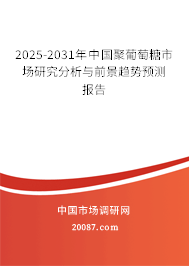 2025-2031年中国聚葡萄糖市场研究分析与前景趋势预测报告