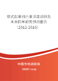 塔式起重机行业深度调研及未来四年趋势预测报告(2012-2016) 塔式起重机行业深度调研及未来四年趋势预测报告(2012-2016)