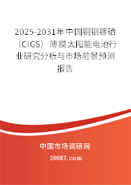 2025-2031年中国铜铟镓硒（CIGS）薄膜太阳能电池行业研究分析与市场前景预测报告
