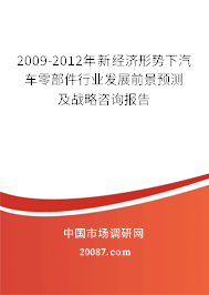2009-2012年新经济形势下汽车零部件行业发展前景预测及战略咨询报告