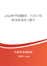 2010年中国糖果、巧克力机蜜饯制造统计报告