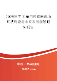 2025年中国车用传感器市场现状调查与未来发展前景趋势报告