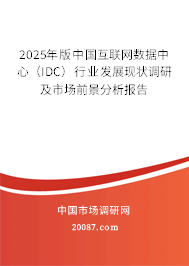 2025年版中国互联网数据中心（IDC）行业发展现状调研及市场前景分析报告