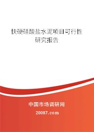 快硬硅酸盐水泥项目可行性研究报告