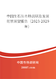 中国生石灰市场调研及发展前景展望报告（2023-2029年）