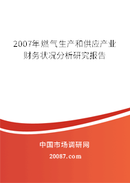 2007年燃气生产和供应产业财务状况分析研究报告